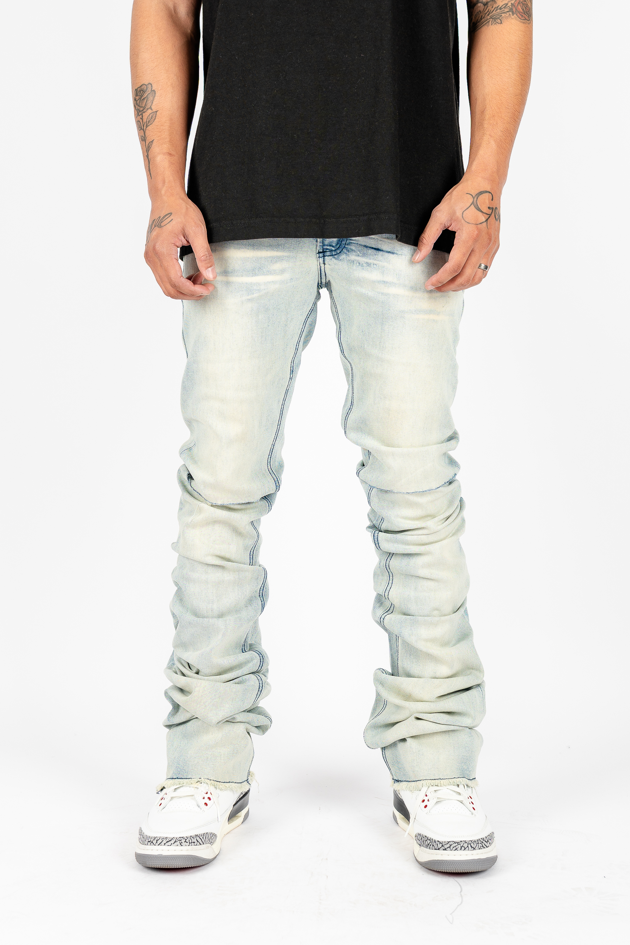 The Label Skinny Stacked Flare Jeans